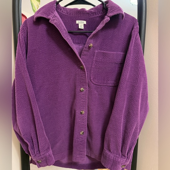 L.L. Bean Tops - L.L.Bean Corduroy Shirt Womens XS Petite Fits Medium Purple Button Front